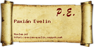 Paxián Evelin névjegykártya